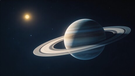 土星环与遥远恒星的宇宙景象