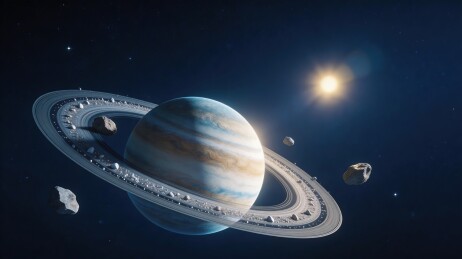 土星环与宇宙天体景象