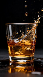 琥珀色酒液飞溅瞬间