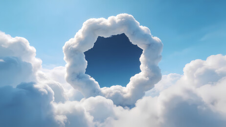 天空中神秘六边形云洞