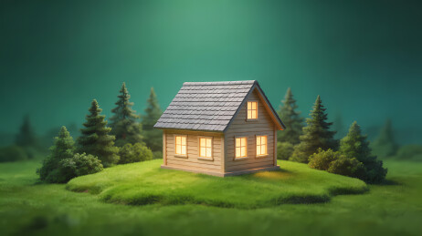 温馨小木屋夜景