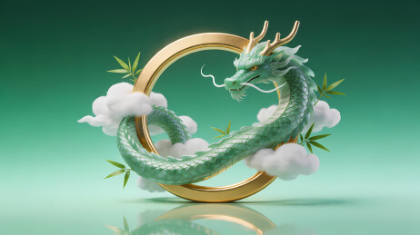 青绿龙盘旋金环