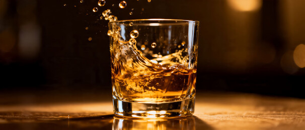 琥珀色酒液飞溅瞬间