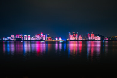杭州钱江新城城市夜景灯光秀
