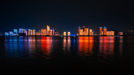 杭州钱江新城城市夜景灯光秀