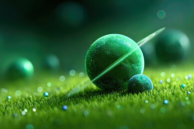 绿色星球草地奇幻场景