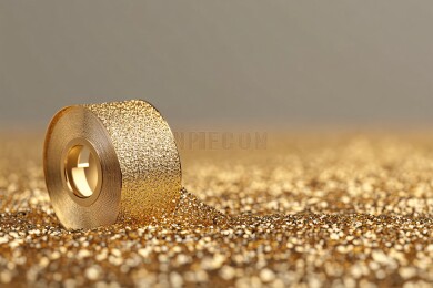 金色闪光胶带特写