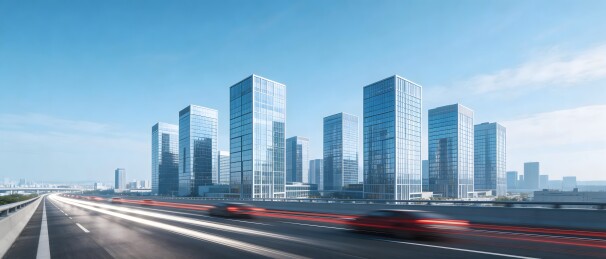 城市高楼与快速公路