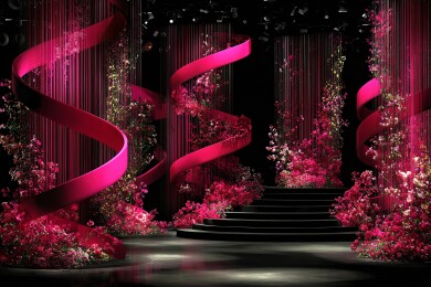 粉色浪漫婚礼场景布置