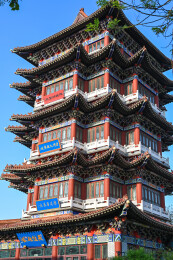 河北沧州大运河沿岸清风楼建筑风光
