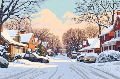雪后寂静的街道