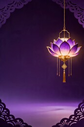 紫金莲灯国风静谧主视觉