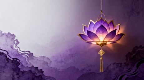 紫金莲灯国风静谧主视觉