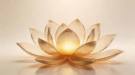 淡黄莲花灯温馨绽放