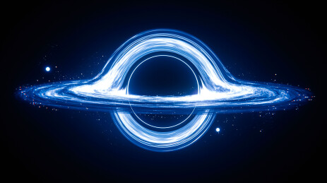 黑洞宇宙星际能量流与吸积盘太空背景壁纸
