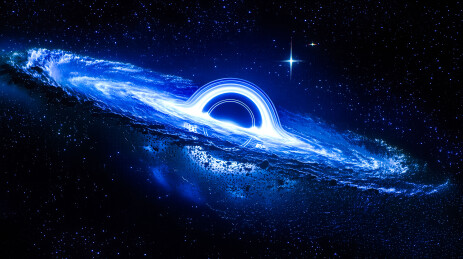 黑洞宇宙星际能量流与吸积盘太空背景壁纸