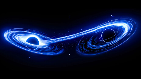 黑洞宇宙星际能量流与吸积盘太空背景壁纸