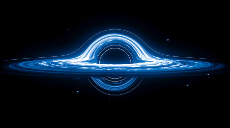 黑洞宇宙星际能量流与吸积盘太空背景壁纸