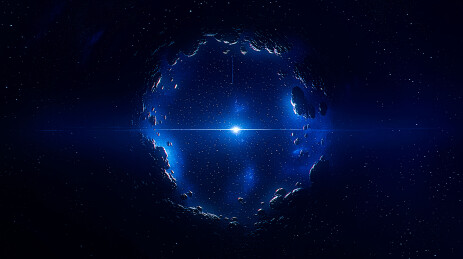 黑洞宇宙星际能量流与吸积盘太空背景壁纸