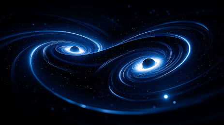 黑洞宇宙星际能量流与吸积盘太空背景壁纸