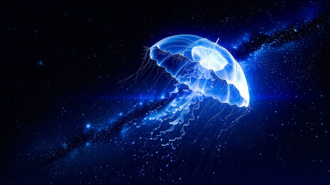 黑洞宇宙星际能量流与吸积盘太空背景壁纸