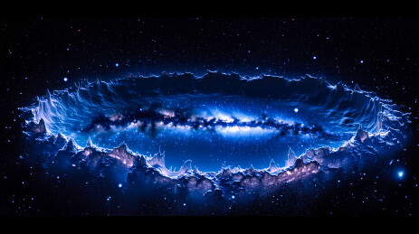 黑洞宇宙星际能量流与吸积盘太空背景壁纸