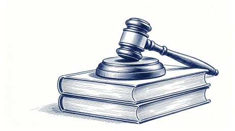 法槌法典手绘素描法律主题主视觉
