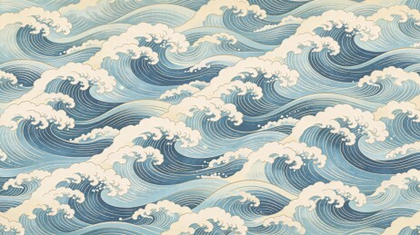 浮世绘海浪复古国风主视觉