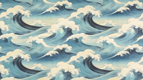 浮世绘海浪复古国风主视觉