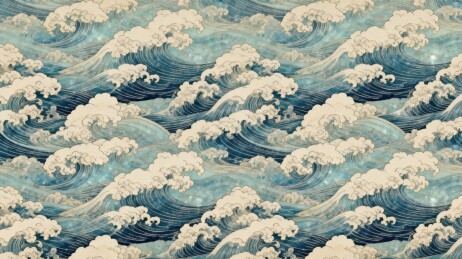 浮世绘海浪复古国风主视觉