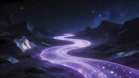 紫色星光蜿蜒路