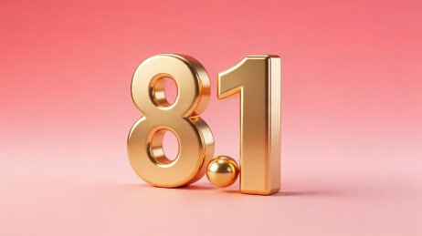 金色数字81粉红渐变背景