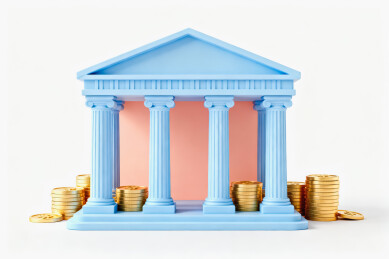 微型银行建筑与金币储蓄