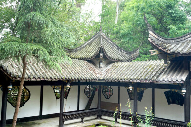 四川眉山彭祖山彭祖祠川西园林建筑风格游廊