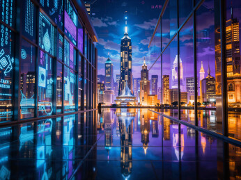 赛博都市夜景走廊
