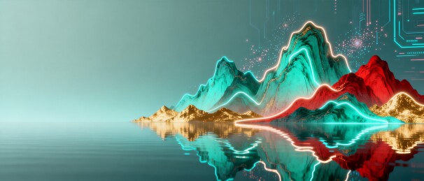 国潮山水科技商务背景