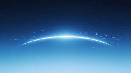 银白弯月映星空