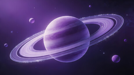 土星环带悬于紫宙
