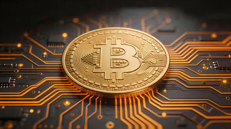 金色比特币硬币