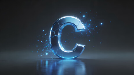 发光蓝金属C字母