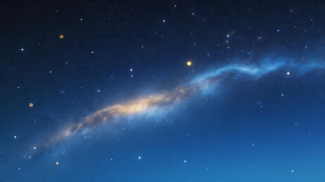 横贯夜空的蓝白星系