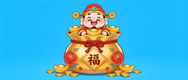 财神金袋寓意财富