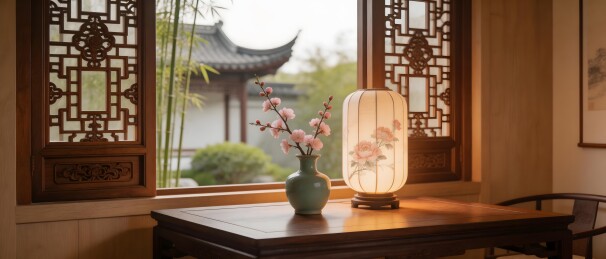 中式室内窗景