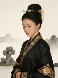 传统服饰女子肖像