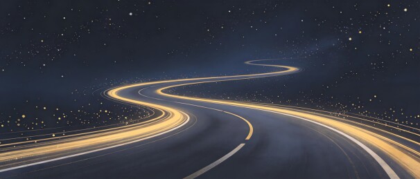 夜路蜿蜒星河