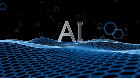 蓝色科技网格与AI字母图案