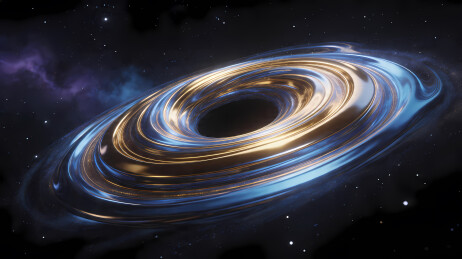旋转黑洞与绚丽星云