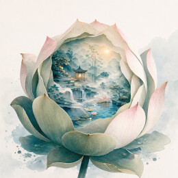 莲花里的夏日山水