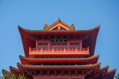 丹东地标锦江山公园三靖阁