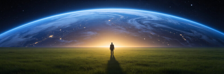 抽象太空人物科技感背景